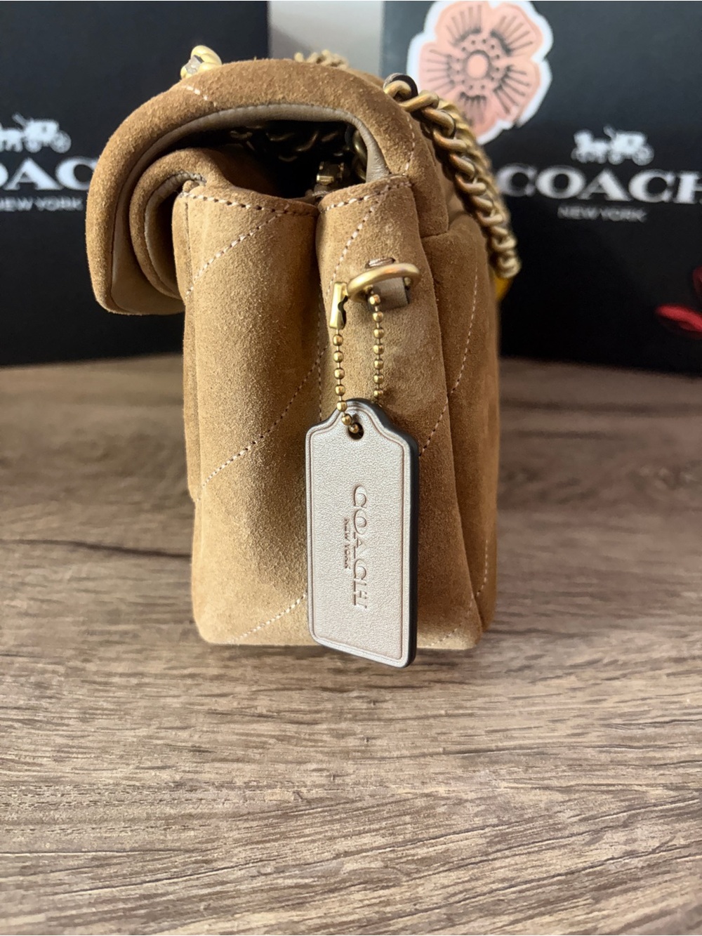 Coach Quilted Tabby 26 Suede Cedar - Picture 4 of 9